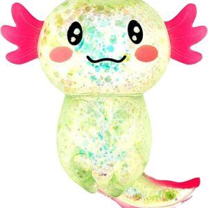 Sezua Squishy Fidget Stress Ball - Taba Squishies Squeeze Sensory Axolotl Toys. Axolotl Squishy Sugar Stress Ball Toys for Adults Kid. Glitter Salamander Gift for Party Birthday Christmas
