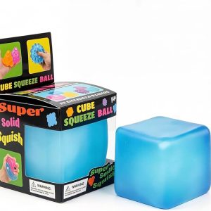 Premium Big Block Cube ?C Sensory Toy with a Super Solid Squish Nice Square Shape Anxiety Sensory Squishy Fidget Toy Ice Cube Slow Rise (Blue)