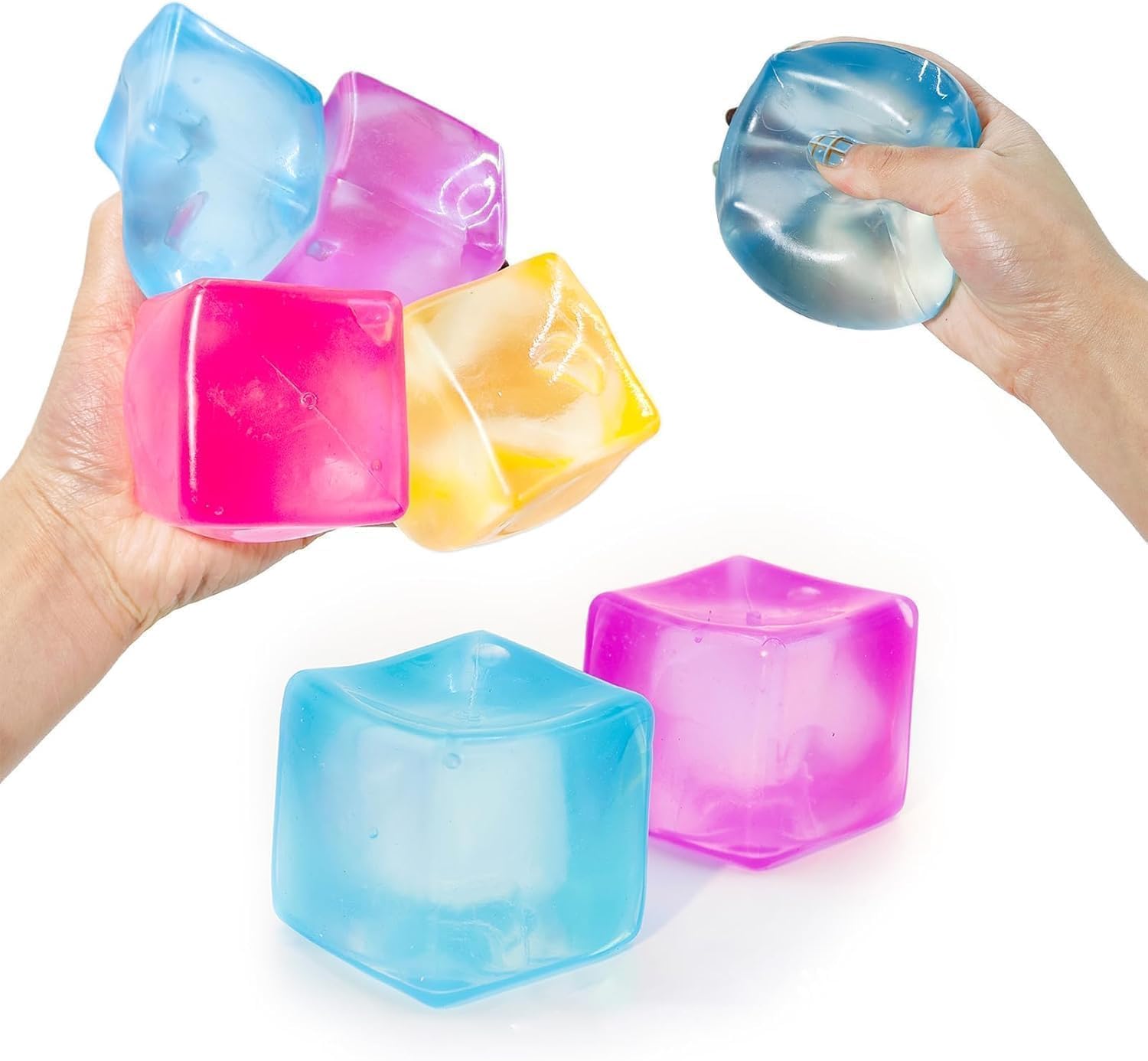 Premium Big Block Cube .Ice Cube Squishies Toys.Durable. Slow-Rebound fingertip Exquisite Spherical ice Cube with boxGift-Ready (Blue) - Image 3