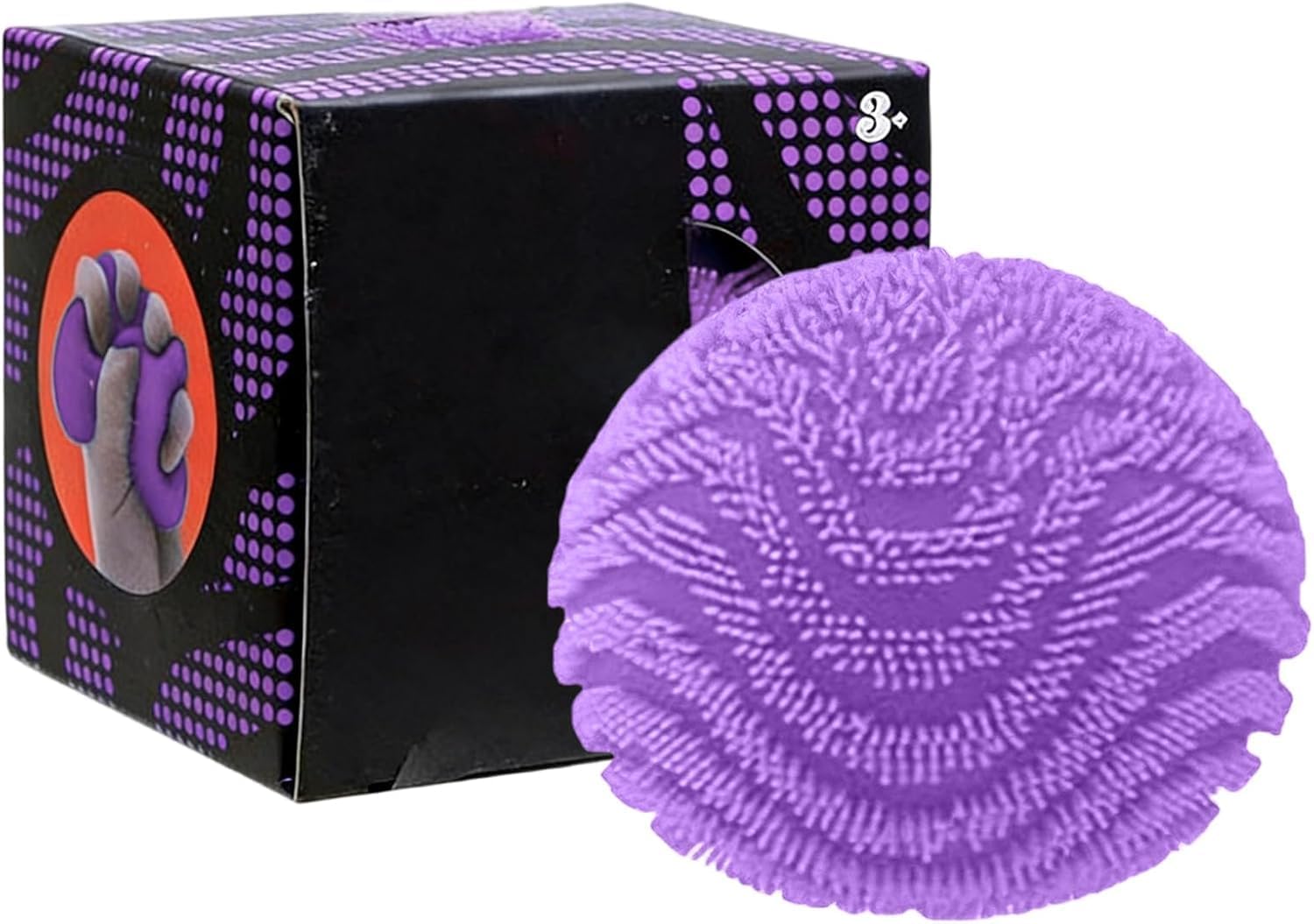 Fuzz Ball Squishy Stress Ball. Stress Fun Desk Fuzz Squeeze Ball. Plush Squeeze Ball for Desktop (Purple)