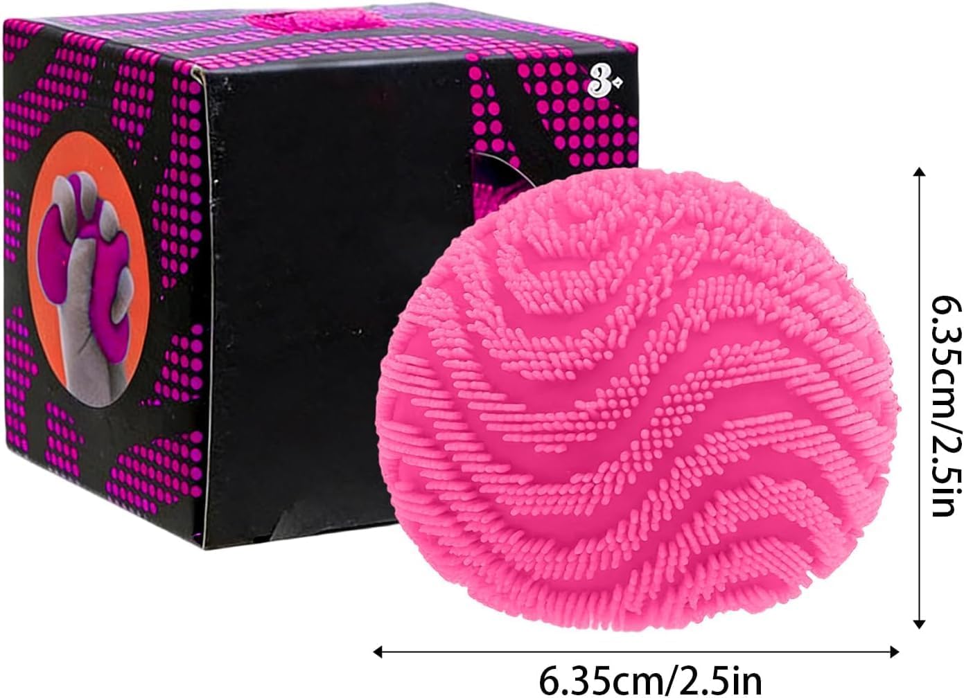 Fuzz Ball Squishy Stress Ball. Stress Fun Desk Fuzz Squeeze Ball. Plush Squeeze Ball for Desktop (Purple) - Image 3