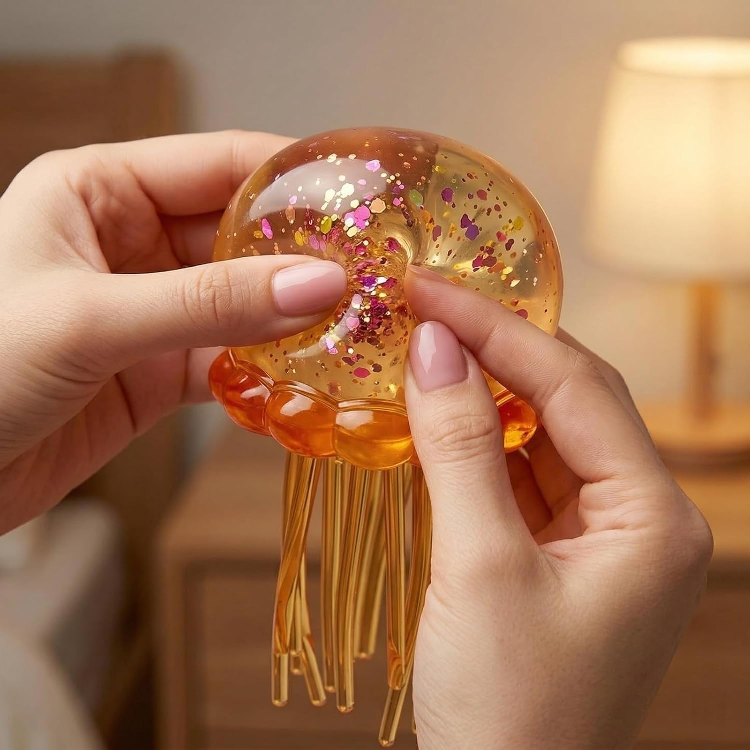 Jellyfish-Shaped Squeeze Toy. Slow-Rebound Stress-Relieving Ball. Soft and Elastic Sensory Stress-Relieving Toy. Squeezing Toys can Effectively Relieve Anxiety and Stress. (Blue) - Image 5