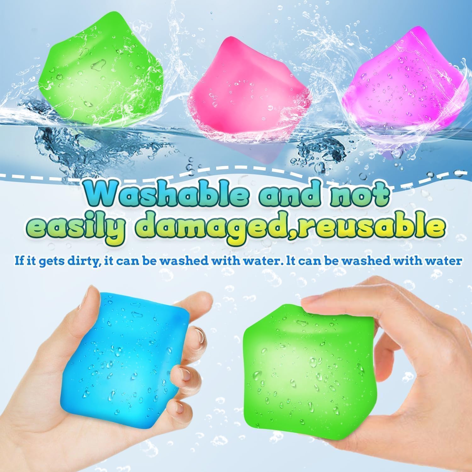 Premium Big Block Cube .Ice Cube Squishies Toys.Durable. Slow-Rebound fingertip Exquisite Spherical ice Cube with boxGift-Ready (Blue) - Image 4