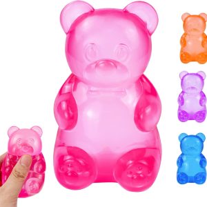 Gummy Bear Squishy. Stress Bear Taba Squishy. Taba Squishy Toys for Kids. Stress Balls Valentines Day Gifts Birthday Gifts Party Favors-Rosy