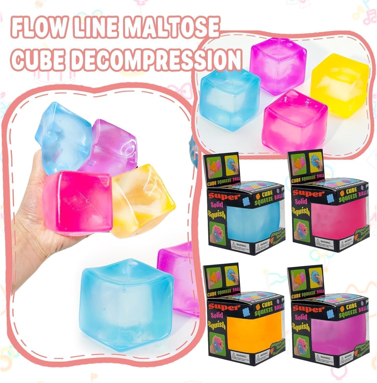 Premium Big Block Cube .Ice Cube Squishies Toys.Durable. Slow-Rebound fingertip Exquisite Spherical ice Cube with boxGift-Ready (Blue) - Image 5