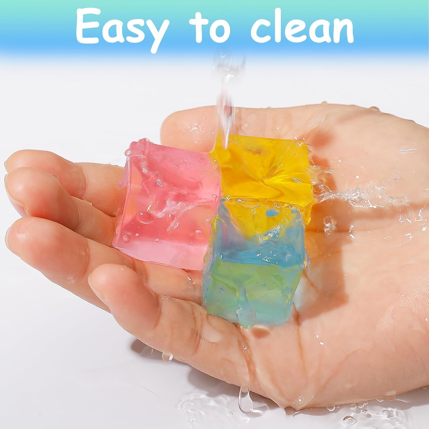 Ice Cube Sensory Toys 24 Pcs Squishy Fidget Stress Cube for Adults Kids Anxiety Stress Relief Hand Therapy Sensory Squishy Ball Classroom Prize Box Toys - Image 4